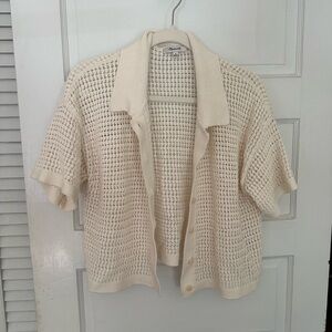 Madewell crochet button down top